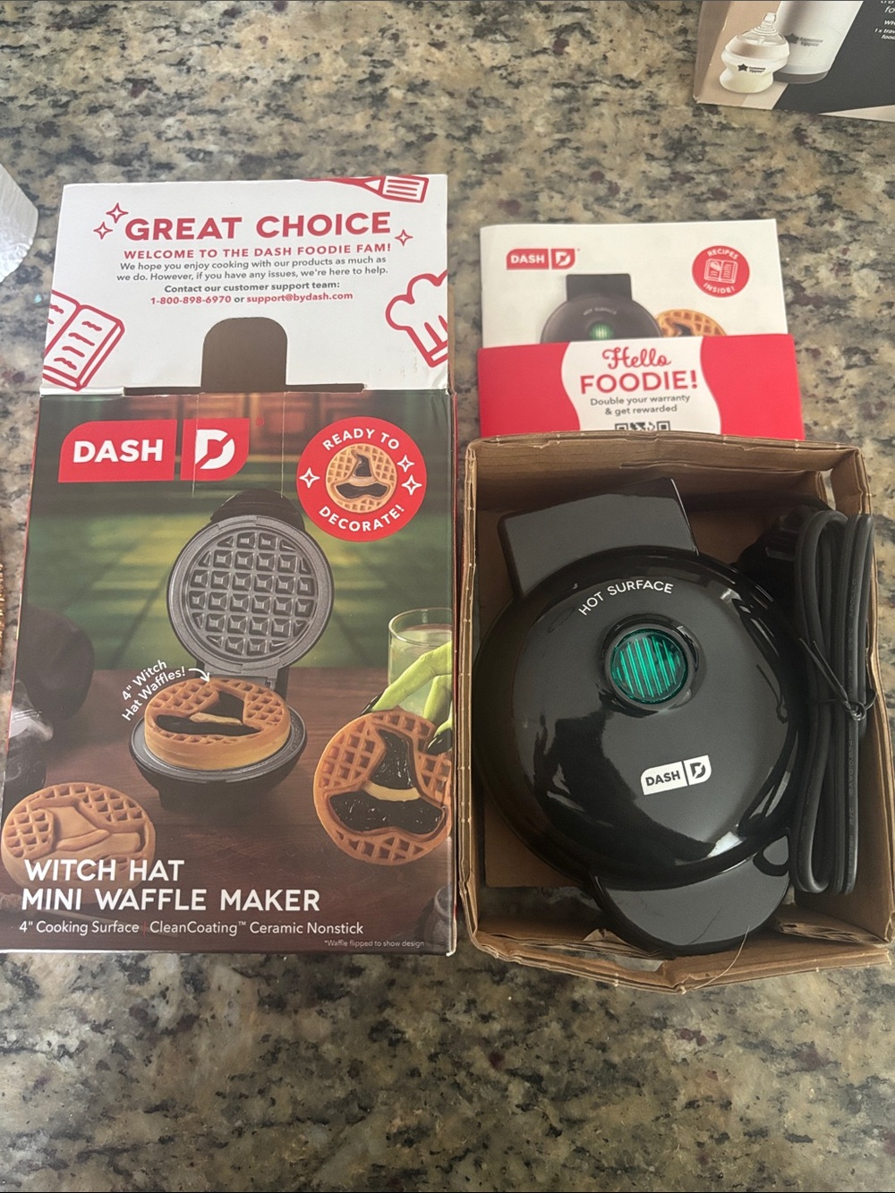 Dash Witch Hat Mini Waffle Maker - Black Never used